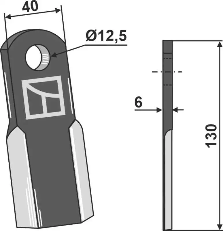 Gerades Messer 130x40mm